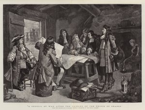Een krijgsraad na de landing van de Prins van Oranje